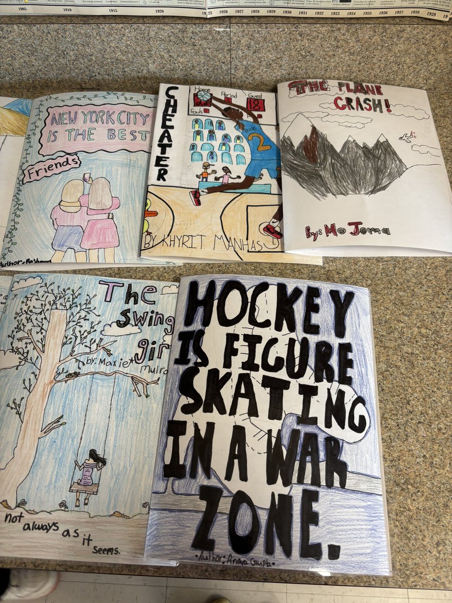 Our book covers have been laminated! We are in the process of writing our own narrative stories. Currently we are working on the main events. Can’t wait to see the final product. <a href="/EastLakeRVS/">East Lake School</a>