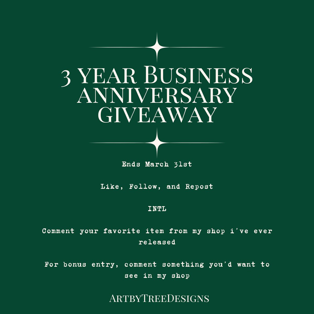 Willow_Reads's tweet photo. ✨ Giveaway✨ 

What better to celebrate 3 years in business than by a huge giveaway? Prize detailed below!

Ends March 31st

Follow, Like, RT

INTL

Comment your fav product I've ever released in my shop!

For bonus entry, SEPARATELY comment something new you want in my shop! https://t.co/LiUdIrexXf