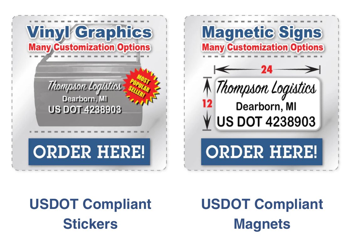 store_dot's tweet photo. Truckers, stay compliant in every state! 🚛 Our multi-line USDOT magnetic signs fit all your required numbers—KYU, MC, CA &amp; more. Durable, weather-resistant, and fast shipping! Order now:  https://t.co/zH3D5x9Rrj #TruckLife https://t.co/7V9OuyUcNa