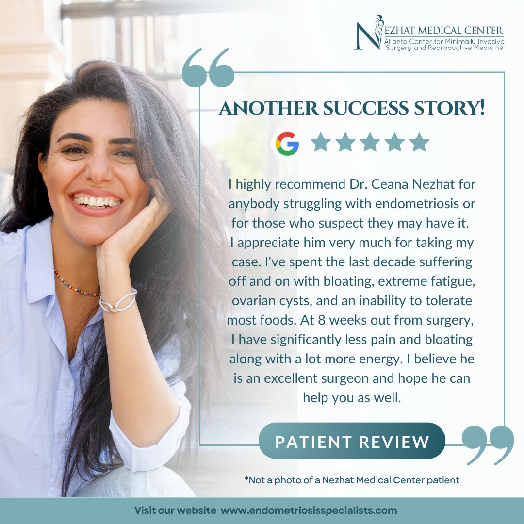 After a decade of debilitating symptoms, this patient finally found answers—and hope—with Dr. Nezhat. 💙 If you're struggling with similar symptoms, you’re not alone—and we’re here to help.

Book a consultation with us at endometriosisspecialists.com/contact/