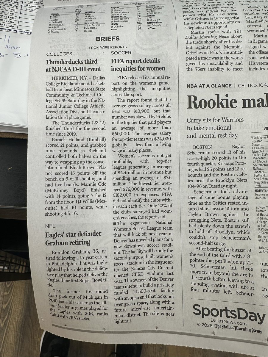 Richland Thunderducks (@richlandtducks) on Twitter photo Thunderducks menโs basketball featured in todayโs <a href="/SportsDayDFW/">SportsDayDFW</a>.
Get your copy of the <a href="/dallasnews/">Dallas Morning News</a> ๐ฐ today.
#GoThunderducks | #InPrint Thunderducks menโs basketball featured in todayโs <a href="/SportsDayDFW/">SportsDayDFW</a>.
Get your copy of the <a href="/dallasnews/">Dallas Morning News</a> ๐ฐ today.
#GoThunderducks | #InPrint