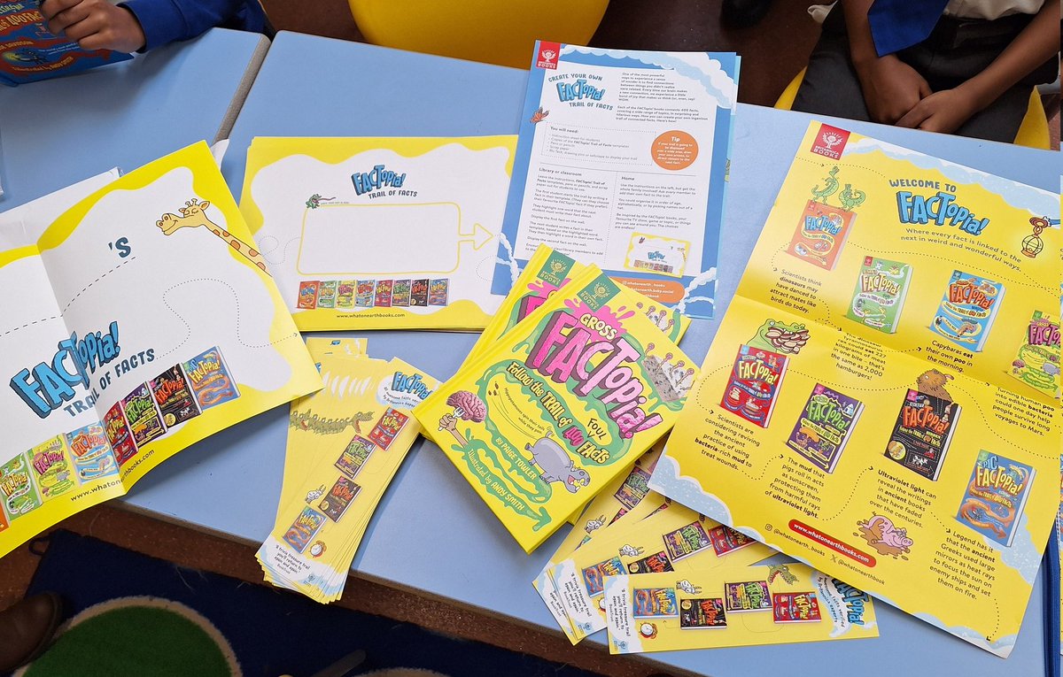 AbbeyPrimary's tweet photo. We are ready to go on our next #FACTopia adventure. 
Our #Y4 #bookclub are loving these hilarious fact books so much that we had to buy some new ones. Thank you, @readingagency and @whatonearthbook, for the fabulous activity pack! #reading #readingforpleasure 📚🤗📚🤗 https://t.co/XK4H2WPfZC
