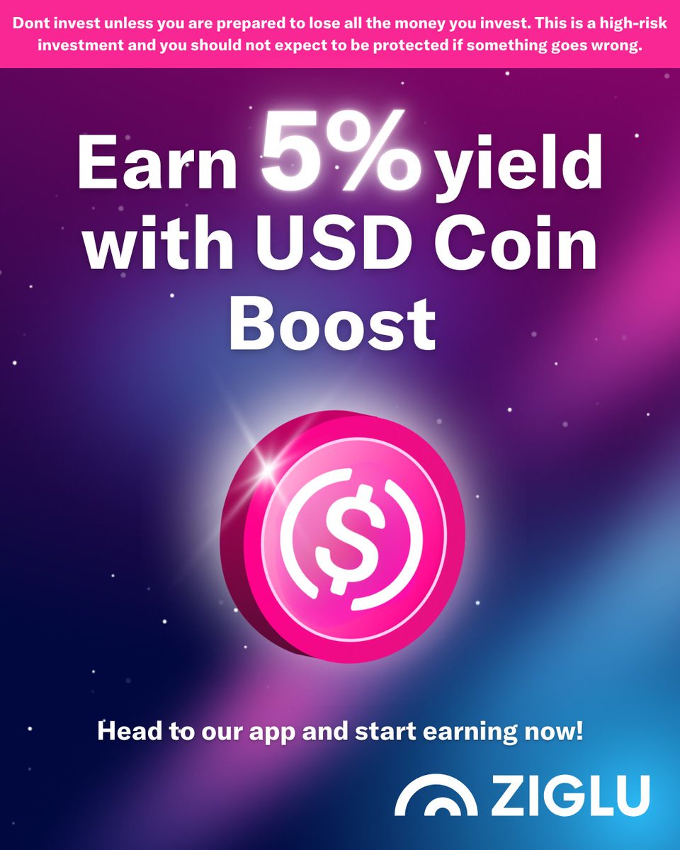 Boost your stablecoin goals with USD Coin Boost. 🤩

Good news, we recently added USD Coin to our platform. Now you can earn 5% yield per year on your USD Coin with a USD Coin Boost account. 🎉

Download our app today and start supercharging your earnings! 🚀