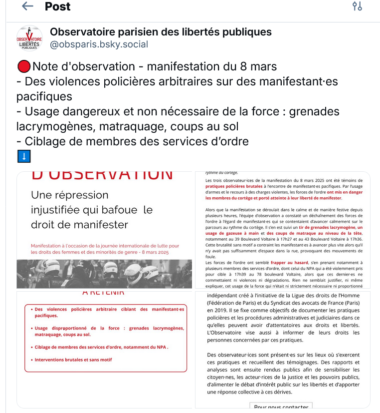 Observatoire parisien des libertés publiques tweet media