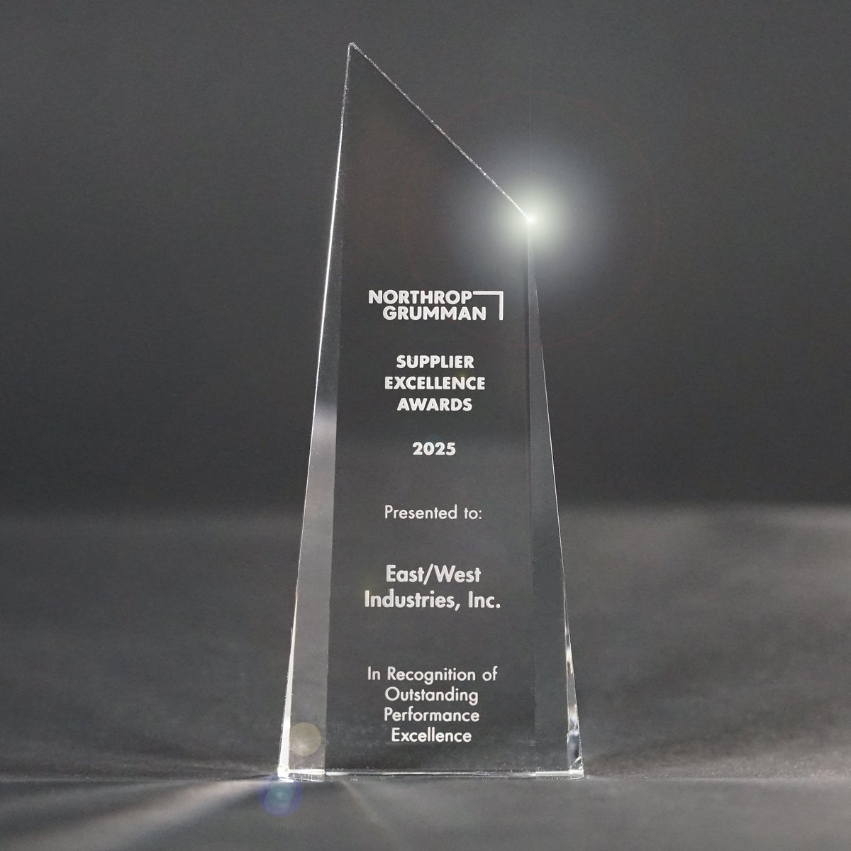 EAST_WEST_IND's tweet photo. East/West Industries has been recognized by @NorthropGrumman for our contributions and commitment as a top supplier partner. 

For more information about the designation, visit: https://t.co/MgPNbRlKp1

#DefiningPossible https://t.co/0mBlxXleHV