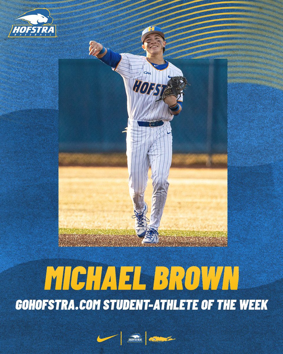 Hofstra Pride Athletics (@hofstrapride) on Twitter photo ๐๐๐๐๐๐๐ ๐น๐ฃ๐ ๐จ๐ of <a href="/HofstraBaseball/">Hofstra Baseball</a> is this weekโs ๐๐ผ๐๐ผ๐ณ๐๐๐ฟ๐ฎ.๐ฐ๐ผ๐บ ๐ฆ๐๐๐ฑ๐ฒ๐ป๐-๐๐๐ต๐น๐ฒ๐๐ฒ ๐ผ๐ณ ๐๐ต๐ฒ ๐ช๐ฒ๐ฒ๐ธ, presented by <a href="/ArmyROTC/">Army ROTC</a>โ๏ธ
Brown batted .450 with two doubles, one triple, seven runs, and seven RBIs. He drove in winning runs the top of the ๐๐๐๐๐๐๐ ๐น๐ฃ๐ ๐จ๐ of <a href="/HofstraBaseball/">Hofstra Baseball</a> is this weekโs ๐๐ผ๐๐ผ๐ณ๐๐๐ฟ๐ฎ.๐ฐ๐ผ๐บ ๐ฆ๐๐๐ฑ๐ฒ๐ป๐-๐๐๐ต๐น๐ฒ๐๐ฒ ๐ผ๐ณ ๐๐ต๐ฒ ๐ช๐ฒ๐ฒ๐ธ, presented by <a href="/ArmyROTC/">Army ROTC</a>โ๏ธ
Brown batted .450 with two doubles, one triple, seven runs, and seven RBIs. He drove in winning runs the top of the