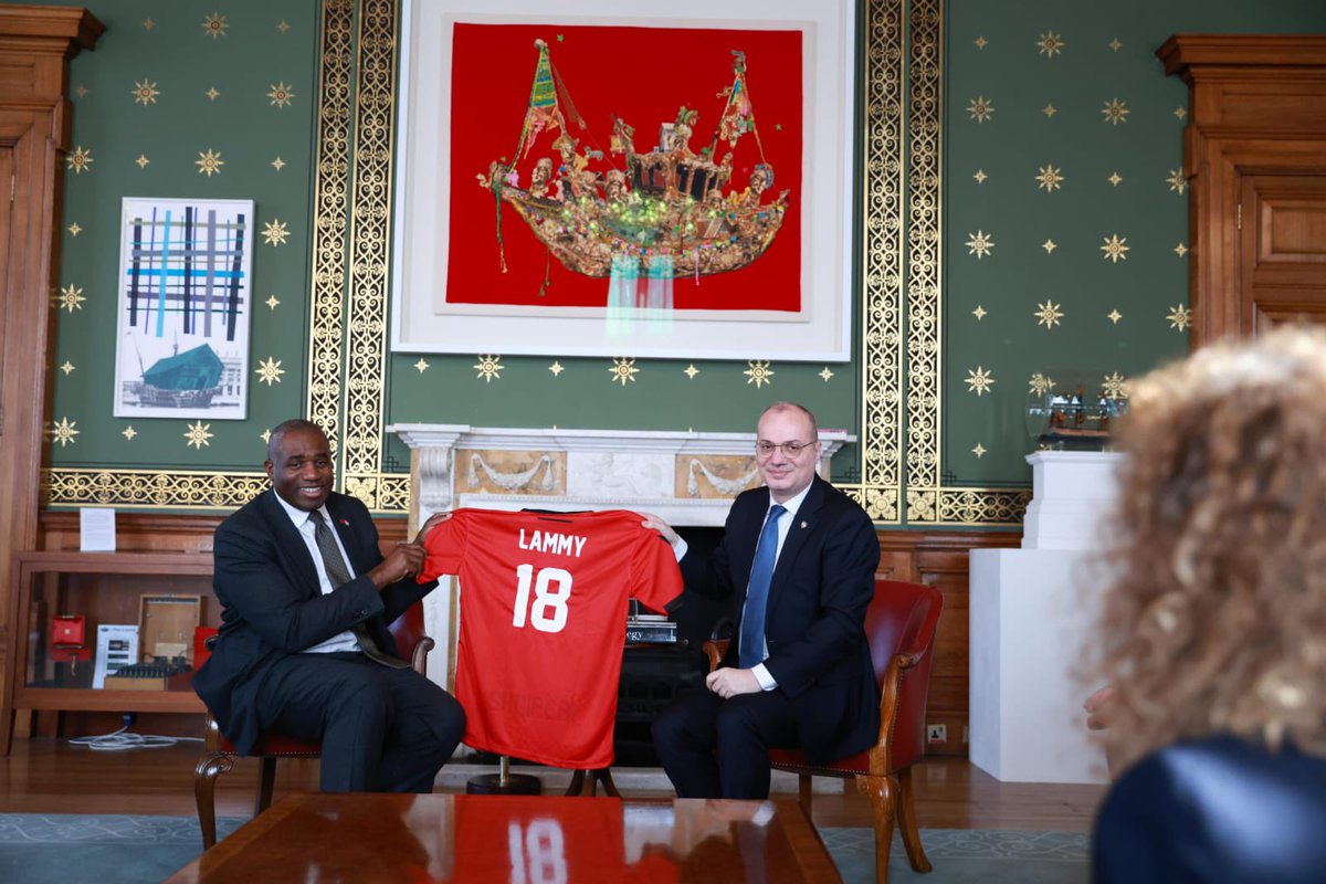 An excellent discussion today in London with Foreign Secretary <a href="/DavidLammy/">David Lammy</a> on taking the 🇬🇧🇦🇱 partnership to new heights. 

As close allies in NATO, we’re committed to deepening our cooperation, preparing for an impactful #EPC2025 in Tirana, strengthening our bilateral ties, and
