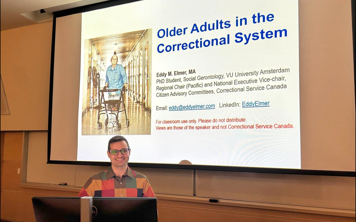 Pleased to speak about older adults in corrections for Dr. Amanda Butler 's SFU class, CRIM-346. Dr. Danielle Murdoch filled in for her and did a great job with some group activities. Covered a lot of ground and had a nice chance to talk about our Citizen Advisory Committes, too!