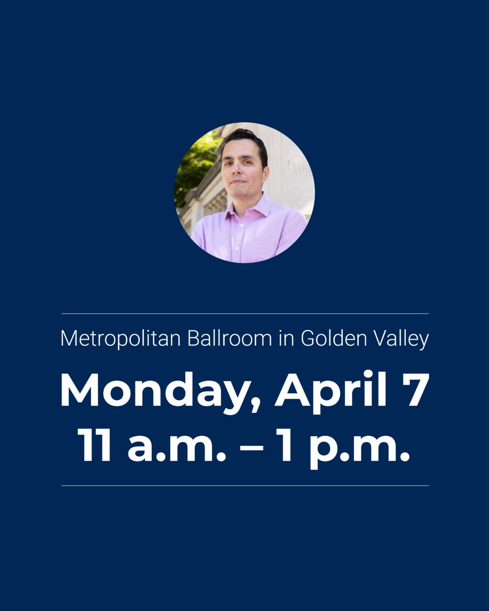 EconomicClubMN's tweet photo. In his research, Zeke Hernandez points out that immigrants play a vital role in driving economic growth and innovation.

The Wharton School professor and author joins our April luncheon for a meaningful discussion about that and his new book, The Truth About Immigration. https://t.co/tAn6H4RXjT