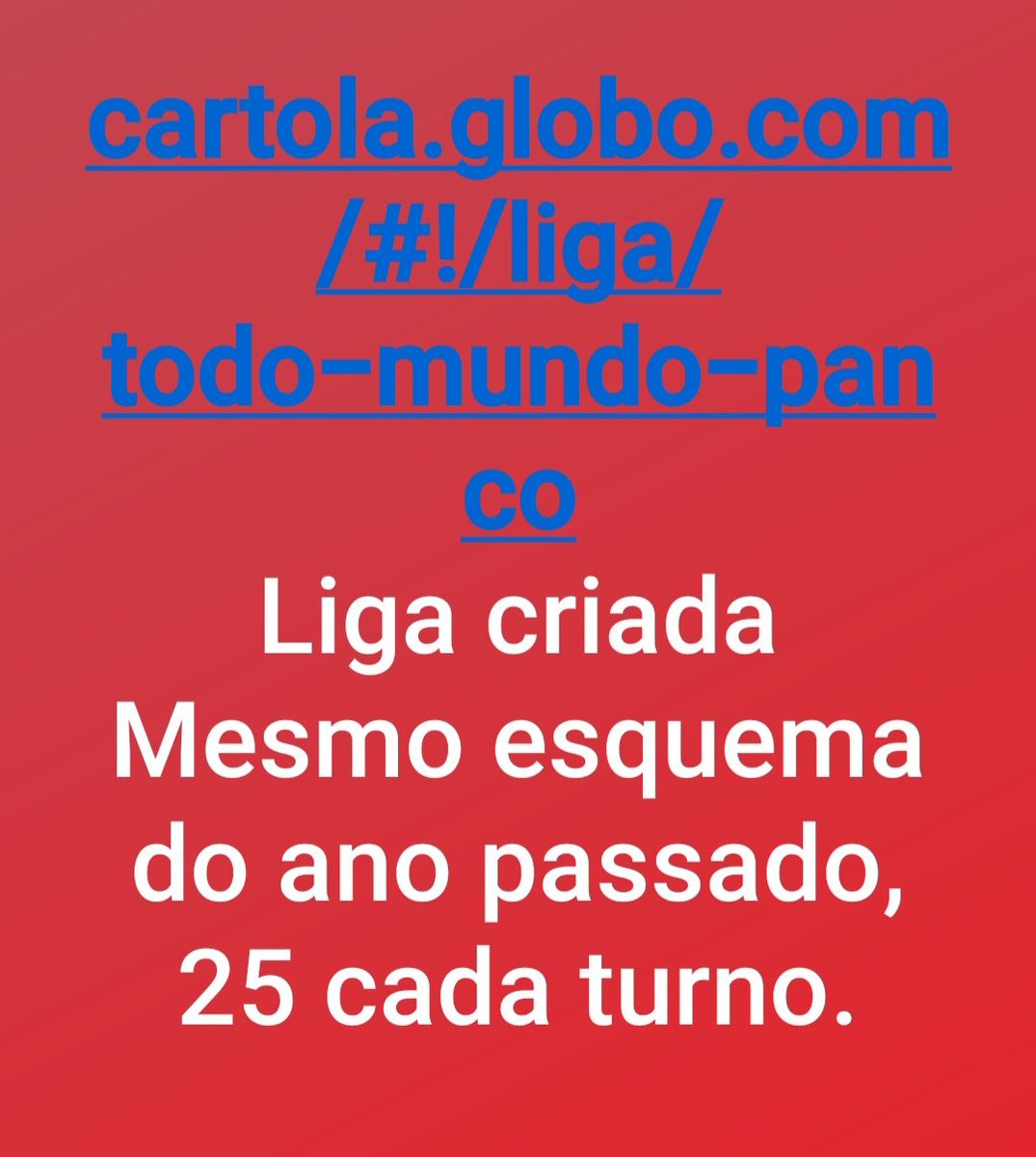 TodoMundoPanco's tweet photo. #CartolaFc #TodoMundoPanco ⛹ chama 🔥  liga do Cartola https://t.co/M93Pqbkyhq https://t.co/MXIxsRaSYa