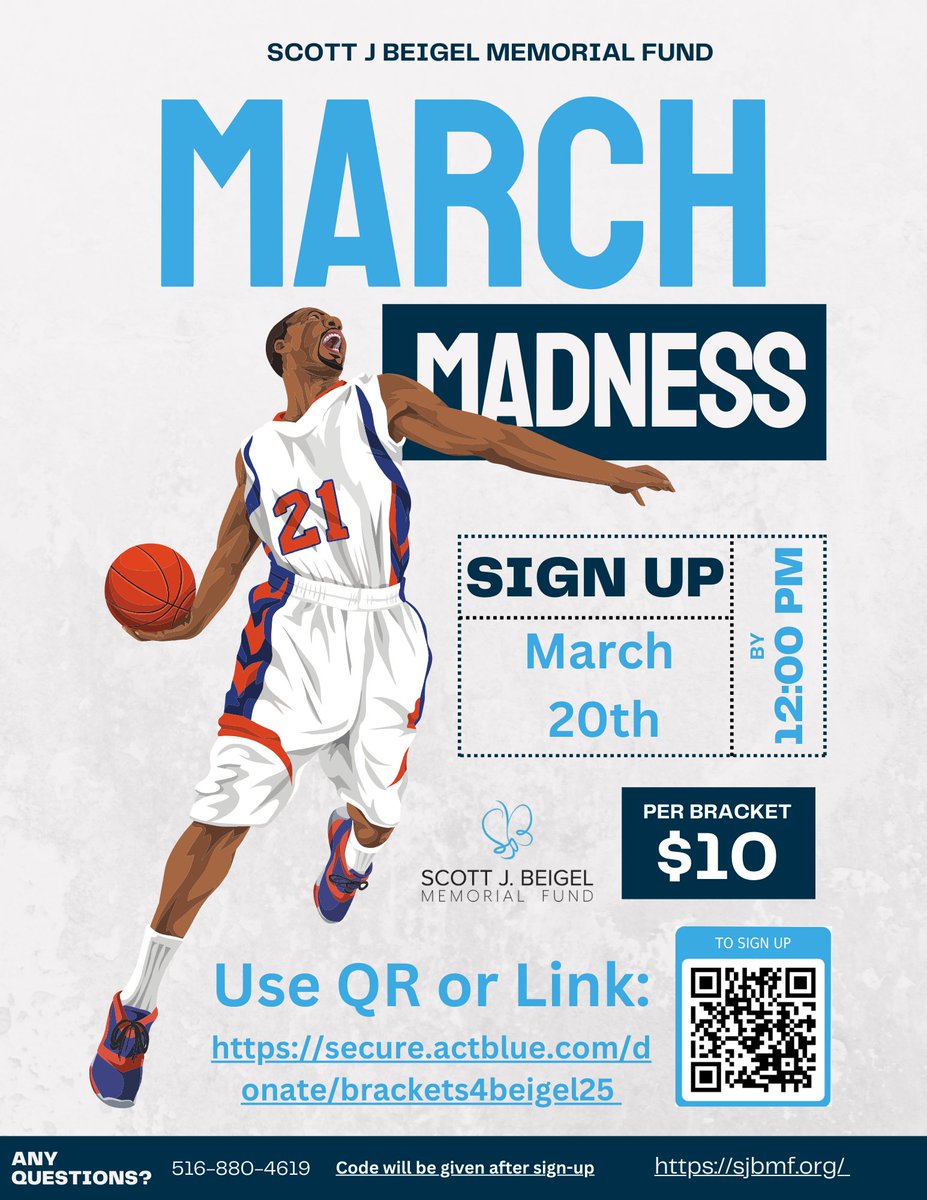 🏀 Get Your Game Face On for Brackets 4 Beigel! 🏀

Join us for Brackets 4 Beigel, where every bracket supports the Scott J. Beigel Memorial Fund and helps send underserved kids affected by gun violence to summer camp.

$10 per bracket
🔗 Sign up here: secure.actblue.com/donate/bracket…