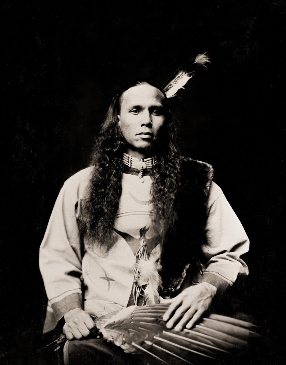 Cody Lee Hopkins "Red Eagle", Oglala Lakota captured for the first time in the historic wet plate collodion process of silver on glass for the series "Northern Plains Native Americans: A Modern Wet Plate Perspective".

Carl Zeiss Tessar 250mm lens, f4.5, 9 seconds of exposure