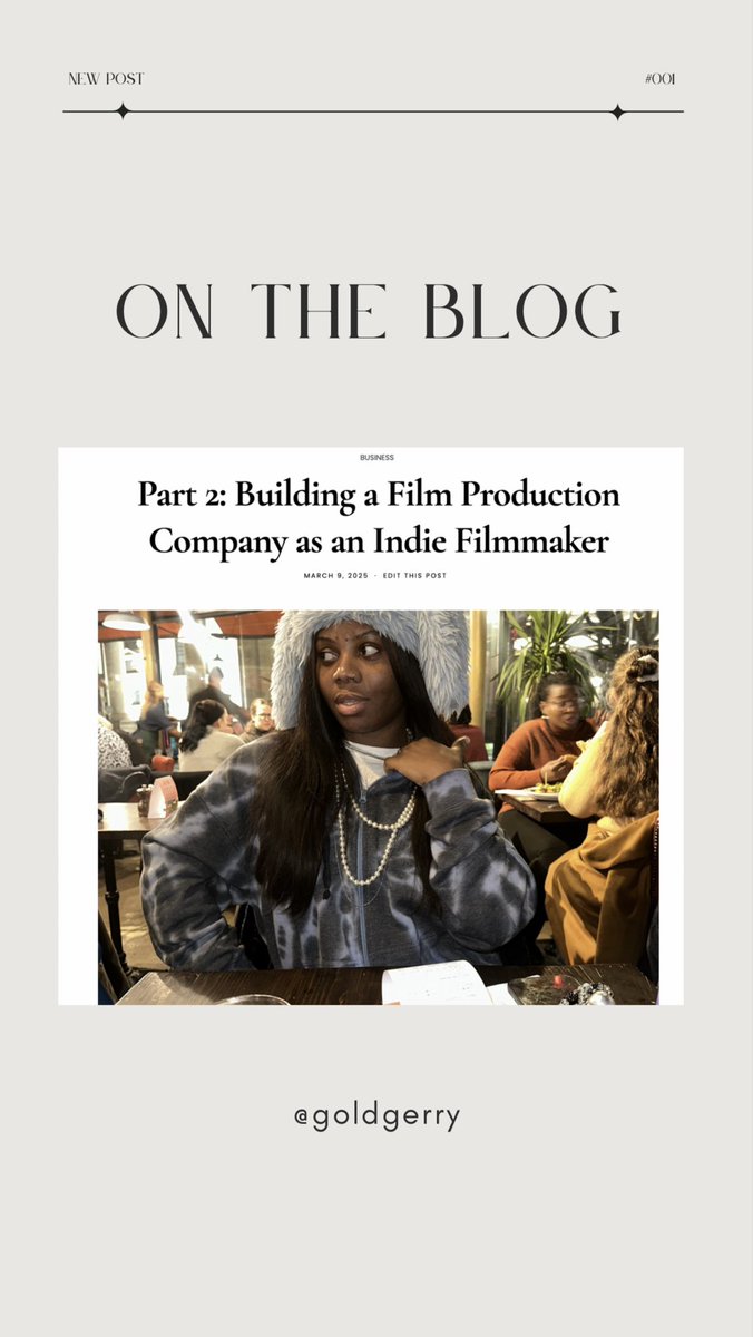 “taking meetings and requesting for private/corporate-owned companies to come to collaborate with you, basically “buy into your dreams”, comes with some audacity and the very humbling experience of hearing the word no.”

continue reading: goldgerry.com/part-2-buildin…
