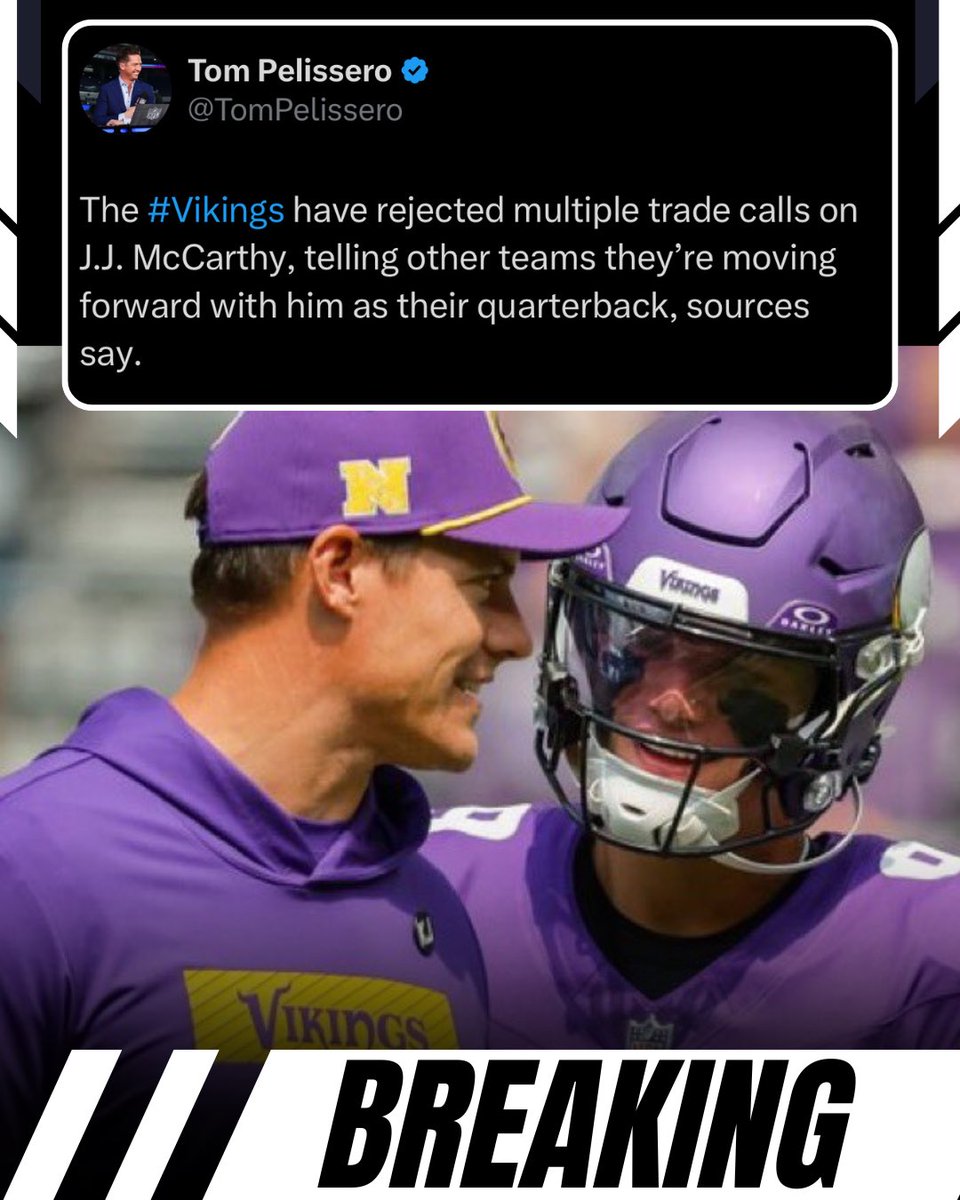 bluebyninety's tweet photo. J.J. McCarthy is officially going into the spring as QB1 in Minnesota. https://t.co/lGeCC0bscW