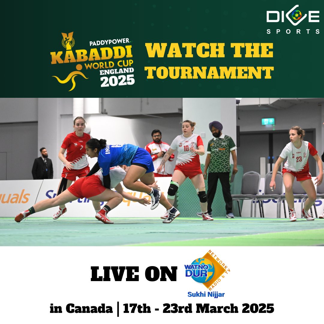 DICE Verse (@godiceverse) on Twitter photo Kabaddi fans in Canada – you can watch the <a href="/kabaddiwc2025/">kabaddiworldcup2025</a> on Watno Dur Radio & TV Network. Don’t miss the excitement this week!
#DICEVerse #kabaddiworldcup2025 #kwc2025 #JourneyToKWC25 #RaidersReady #InclusiveSport #DiversityInSport #WestMidlands2025 #KabaddiCulture #watnodur Kabaddi fans in Canada – you can watch the <a href="/kabaddiwc2025/">kabaddiworldcup2025</a> on Watno Dur Radio & TV Network. Don’t miss the excitement this week!
#DICEVerse #kabaddiworldcup2025 #kwc2025 #JourneyToKWC25 #RaidersReady #InclusiveSport #DiversityInSport #WestMidlands2025 #KabaddiCulture #watnodur