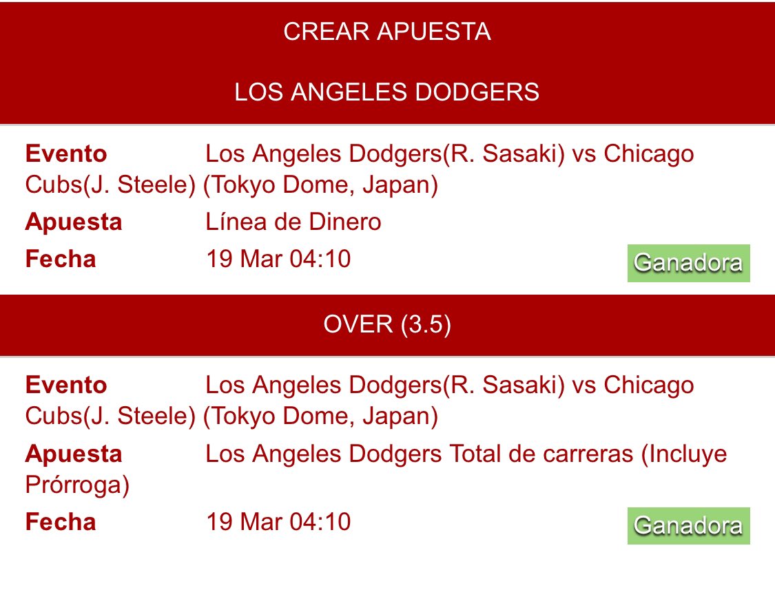 ArielHEG's tweet photo. Cobramos otra ves  con los #Dodgers en nuestro crear apuesta +100 #MLB https://t.co/yBkNlZMuQc