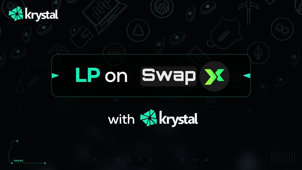 KrystalDeFi's tweet image. 🔥 Pleased to announce that Krystal now supports @SwapXfi - the Next Wave of DeFi on @SonicLabs 💦

Liquidity Farming on @SwapXfi is now empowered with the best LP tools in the space.

🔹 Explore high-yield opportunities: Identify and provide liquidity to top-performing pools.