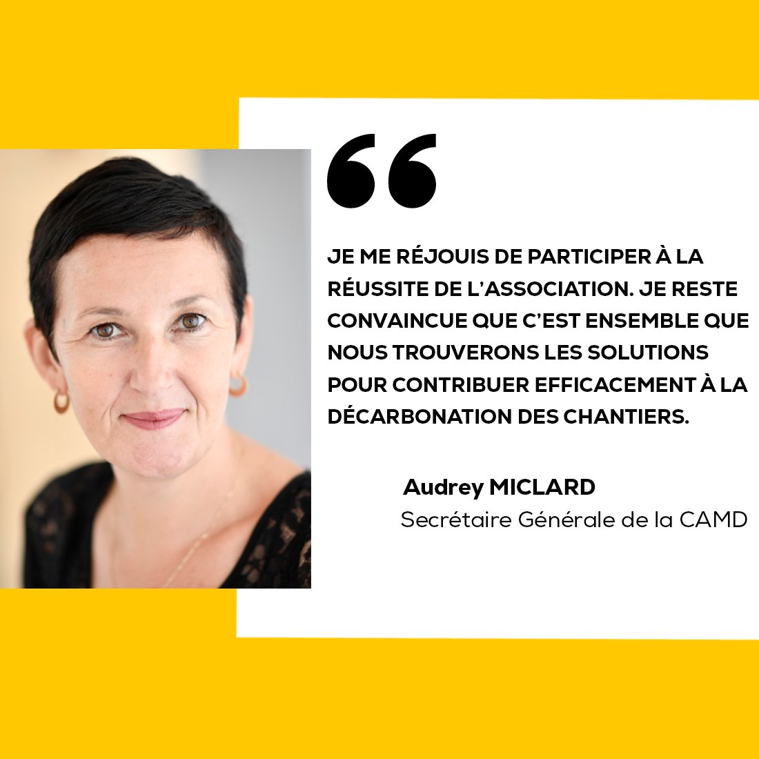 🟡  Audrey Miclard, nommée Secrétaire Générale par la CAMD !
Forte de son expérience en tant que Directrice du Dev Durable chez Kiloutou, elle est engagée sur les sujets de décarbonation et entend poursuivre cet engagement dans ses nouvelles fonctions.
➡️ bit.ly/4l25uYH