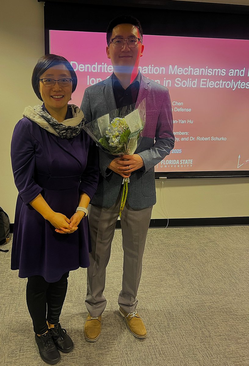 Congratulations Yudan! Well done! Truly one of the best thesis defenses. It was wonderful working with you on understanding dendrite formation in solid electrolytes. I wish you the best!