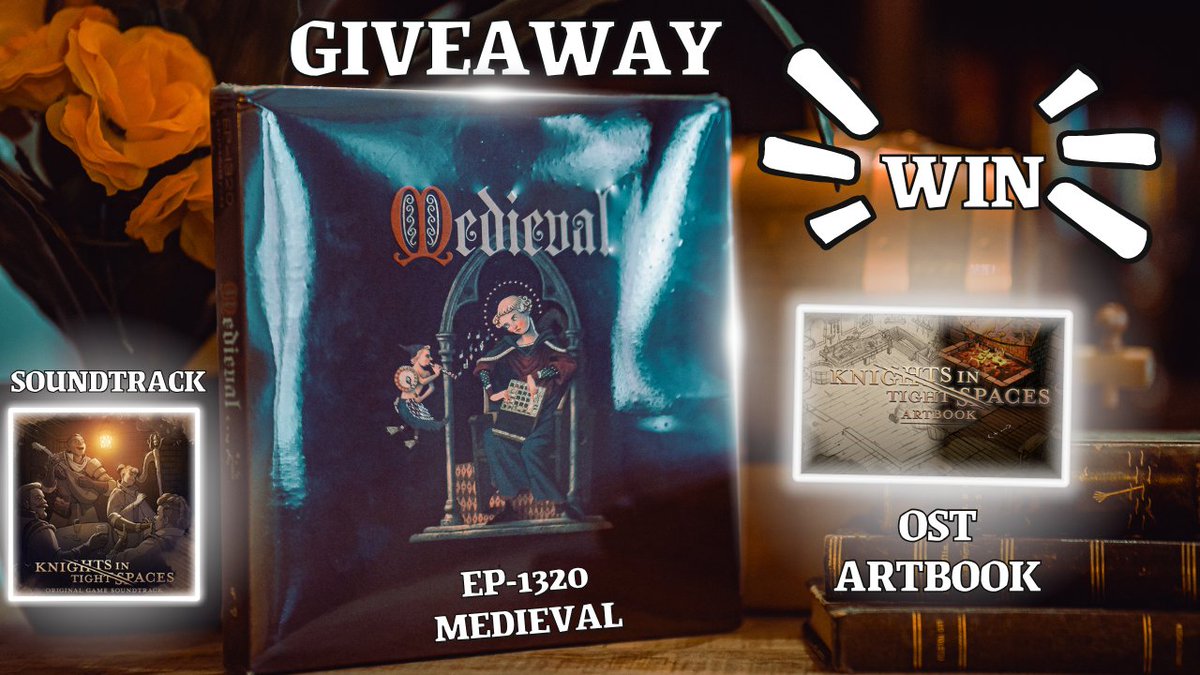 KITSpacesGame's tweet photo. EPIC GIVEAWAY 🚨

Win a Medieval Synthesizer, Official Artbook, or OST Soundtrack! 🎶🔥

👍 Like to enter 
🔁 Retweet for an extra chance
🌍 Open worldwide. 

Closes March 25th! https://t.co/MqXK6yY9wZ