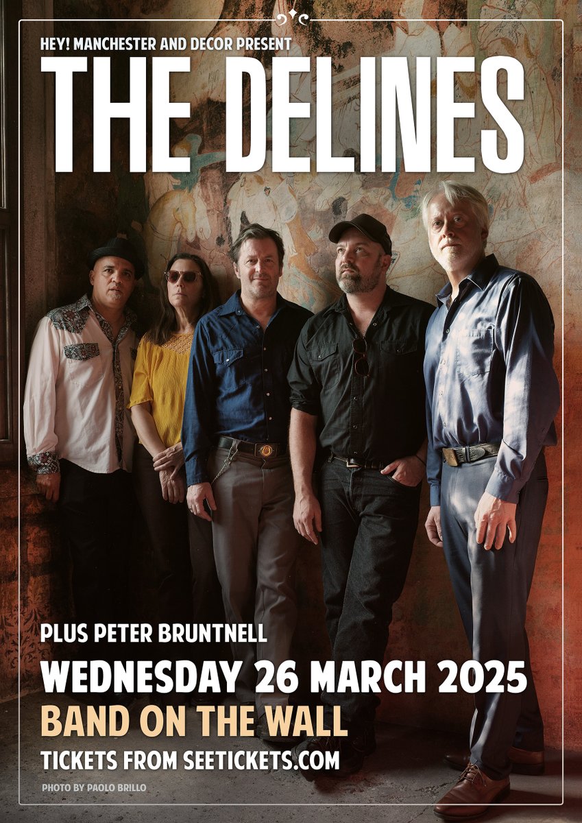 Hey! Manchester (@heymanchester) on Twitter photo A WEEK TODAY: We welcome <a href="/TheDelines/">The Delines</a> back - to <a href="/bandonthewall/">Band on the Wall</a>, with special guest #PeterBruntnell. Read more, listen and book now - tickets are starting to run low: heymanchester.com/the-delines-4#⦠A WEEK TODAY: We welcome <a href="/TheDelines/">The Delines</a> back - to <a href="/bandonthewall/">Band on the Wall</a>, with special guest #PeterBruntnell. Read more, listen and book now - tickets are starting to run low: heymanchester.com/the-delines-4#ā¦