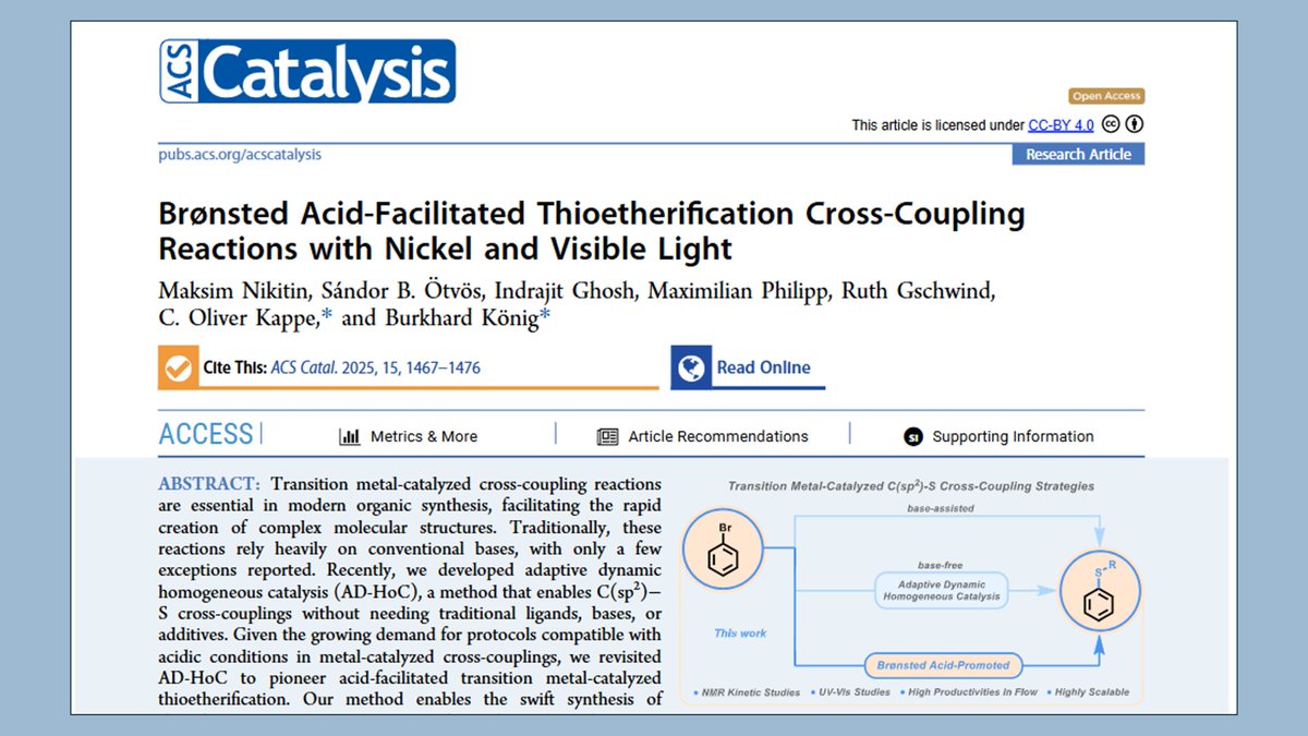 Sandor B. Otvos (@sandor_otvos) on Twitter photo Our recent publication describes Brønsted acid-facilitated cross-couplings with nickel and visible Light. Over 100 g/h achieved in a lab-scale #continuousflow photoreactor. Glad to be a part of this nice collaboration! Published in <a href="/ACSCatalysis/">ACS Catalysis</a>: pubs.acs.org/doi/full/10.10… Our recent publication describes Brønsted acid-facilitated cross-couplings with nickel and visible Light. Over 100 g/h achieved in a lab-scale #continuousflow photoreactor. Glad to be a part of this nice collaboration! Published in <a href="/ACSCatalysis/">ACS Catalysis</a>: pubs.acs.org/doi/full/10.10…