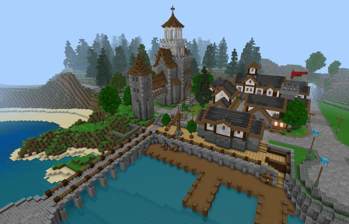 Yonopoly's tweet photo. Been having fun in creative mode recently. Here's some pics of my island so far, featuring a very large museum! https://t.co/rkutxihPlT