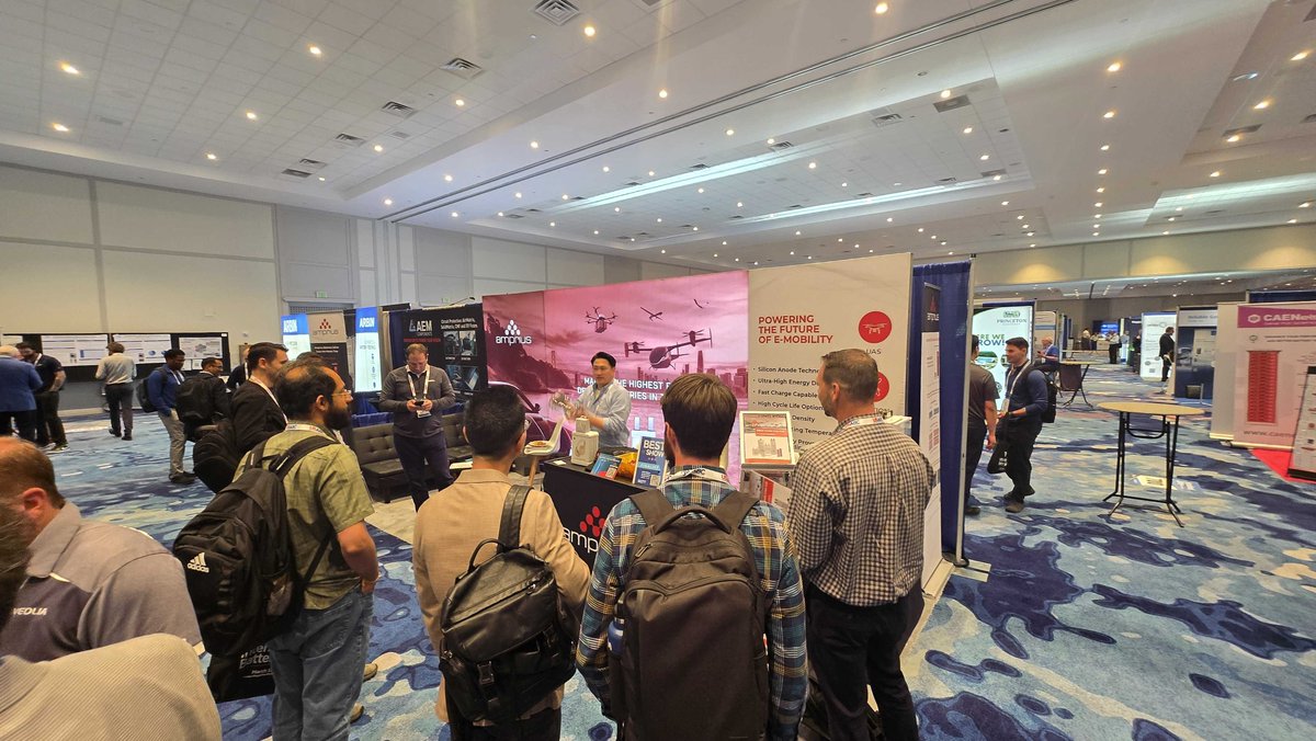 AmpriusInc's tweet photo. Our team is having a fantastic time at @CEnertech #IBS2025 in Florida! 🔋
Come say hello to our VP of BD, Ronnie Tao, at Booth 806 through tomorrow.
#IBSE #futuretech #tech #innovation #batterytech https://t.co/yQLkWfkG6V