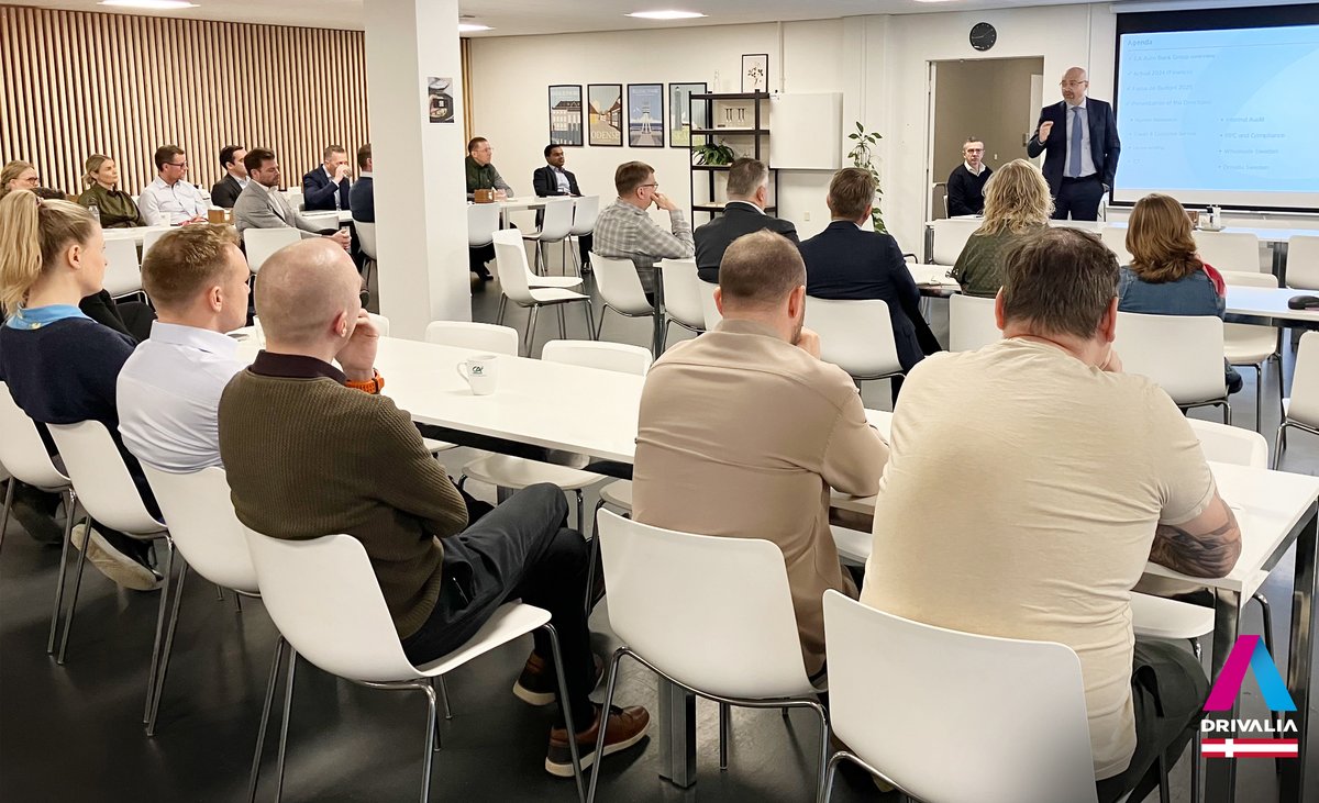 Bruno Languella, Country Manager CA Auto Bank and Drivalia Denmark &amp; Sweden with managers spent a whole day at the new CA Auto Bank and Drivalia office in Sweden for a strategic meeting focused on governance, organization, and priorities.