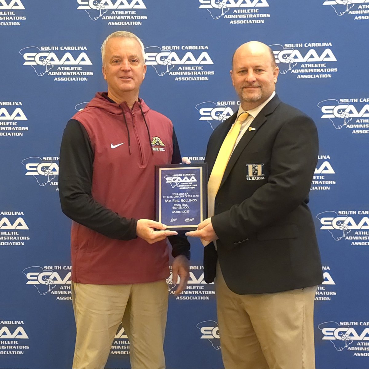 SCAAA (@southcarolinaad) on Twitter photo Congratulations to our 5A Classification Athletic Director of the Year.
<a href="/AthleticsRH/">Rock Hill Schools Athletics</a> Congratulations to our 5A Classification Athletic Director of the Year.
<a href="/AthleticsRH/">Rock Hill Schools Athletics</a>