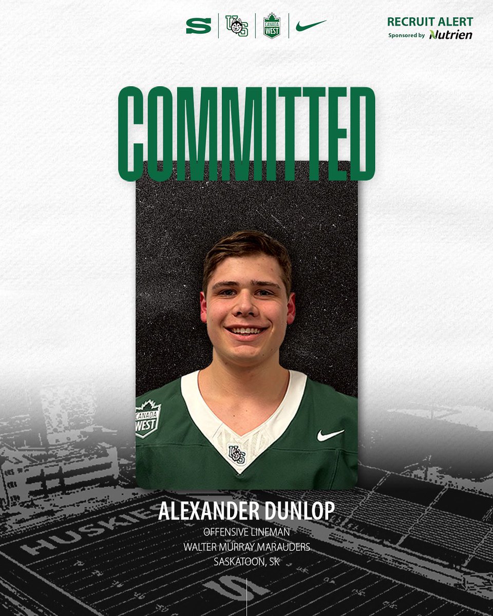 Huskie Football is excited to welcome Alexander Dunlop to the Pack for the 2025 season! 🐺

Alexander joins us from Saskatoon, SK as a member of the Walter Murray Marauders. 

@nutrienltd is hiring, apply today!

#HuskiePride | #PowerofthePack