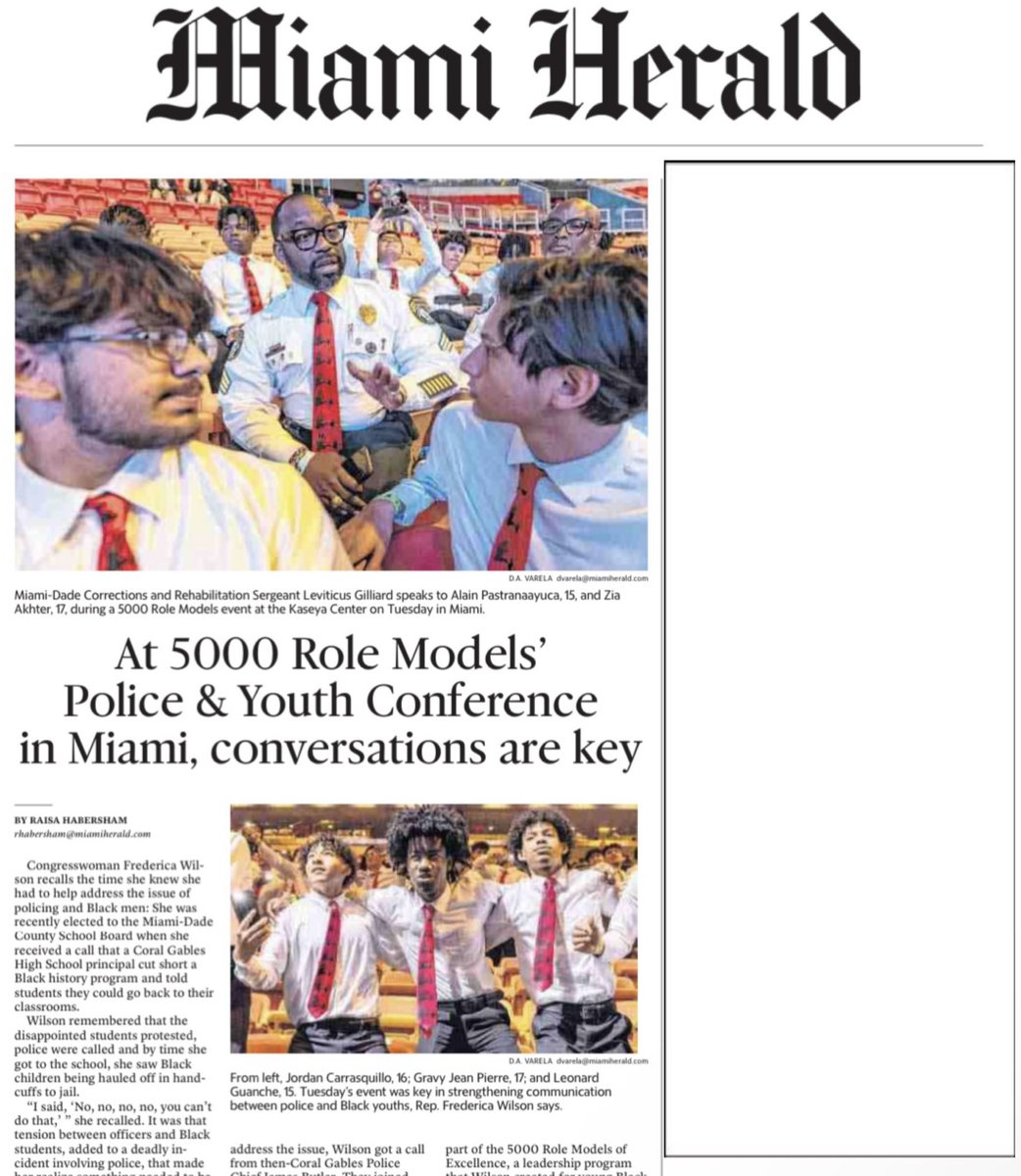 We are so proud of the great work and mentorship in the 5000 Role Models Program. For over three decades, this program has been transforming the lives of young men through guidance, education, and opportunity.

Full article here: drive.google.com/file/d/1DwYOXc…

#YourBestChoiceMDCPS
