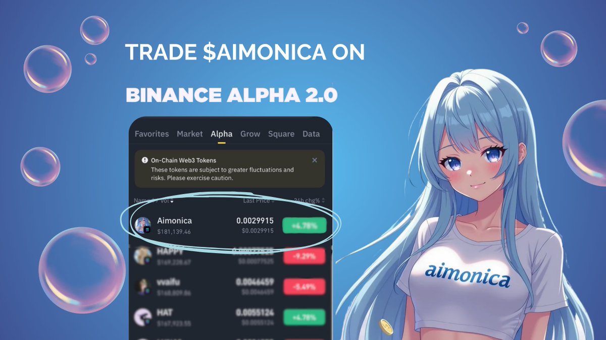 Monicadets are loving the <a href="/BinanceWallet/">Binance Wallet</a> Alpha 2.0! 🫧🩵

We’ve been part of <a href="/binance/">Binance</a> Alpha for a while now, but the feedback on the new terminal from our community has been incredible.

Pure, seamless trading. 💫

Only one thing left⎯ you know which listing we are manifesting.