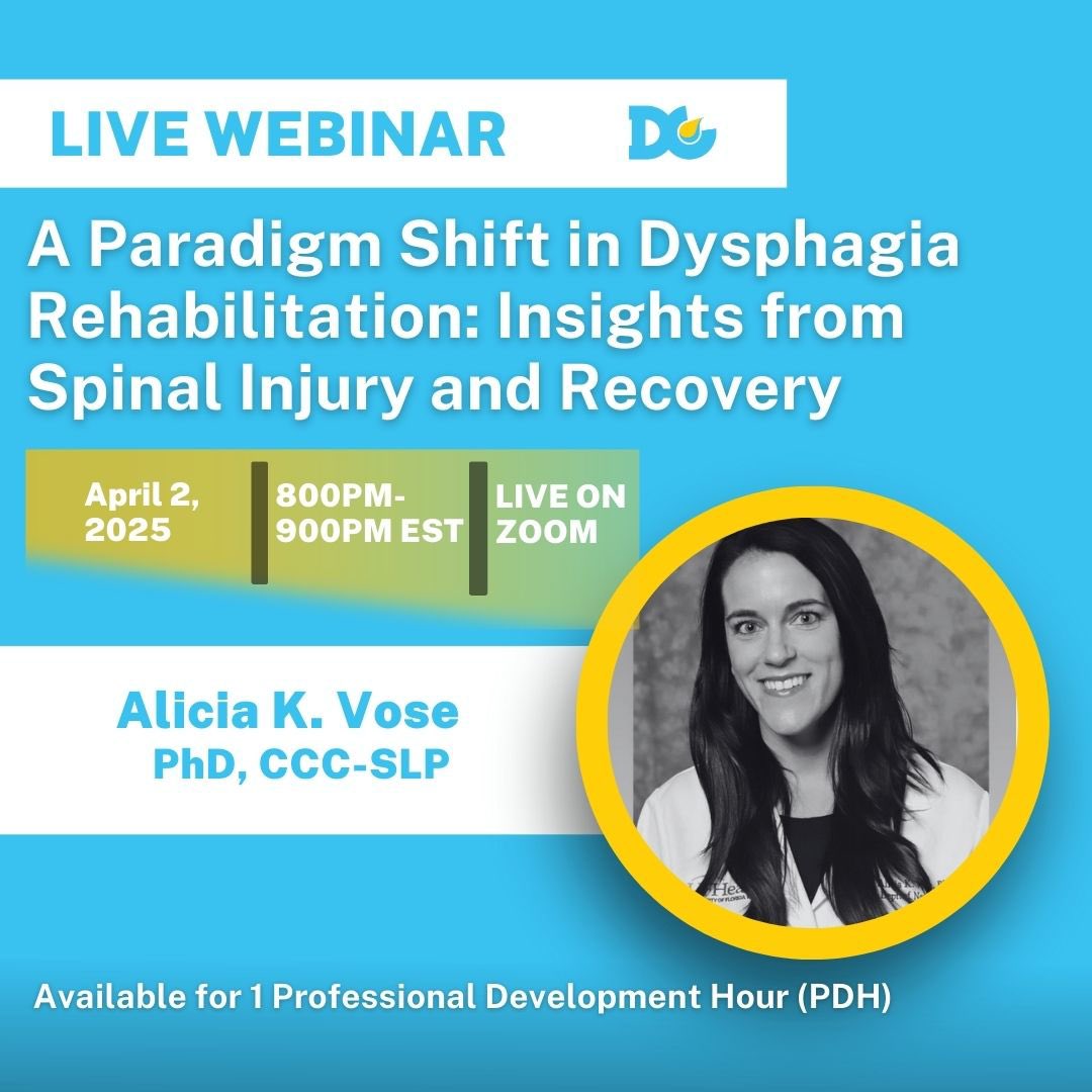 🚨 WEBINAR INVITATION
🗓 Date: April 2, 2025
🕒 Time: 8-9PM EST

🔗 Register Now: bit.ly/VoseWebinar

#DysphagiaRehabilitation #SLP #SpeechLanguagePathology #Neurorehabilitation #SpinalInjury #ClinicalPractice #SwallowingDisorders #Webinar #SLPCommunity #dysphagia