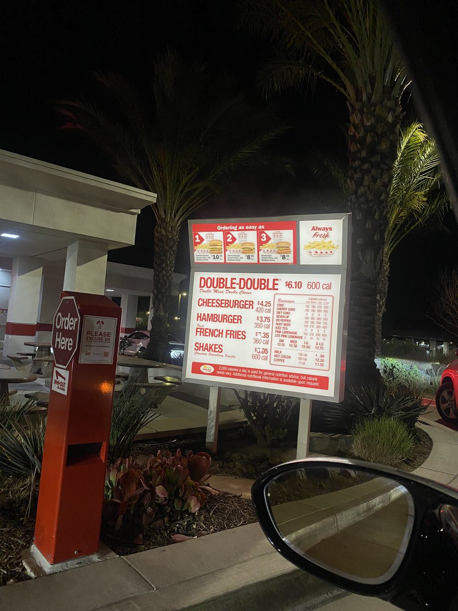 California tradition: In N Out trip right after landing back from a vacation.
