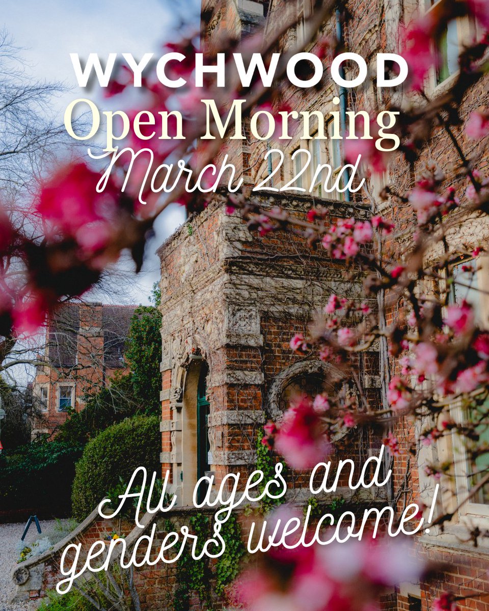 Wychwood School (Oxford) Ltd (@wychwoodschool) on Twitter photo A reminder that #Wychwood’s Open Morning is on Sat, March 22nd 10 AM-1 PM- we’d love to see you there! 🎉 Don't forget- we're now fully co-ed!
Join us to:
🏫 Tour our facilities
🎤Meet teachers & students
💡 Learn about our school values
📩 RSVP: admissions@wychwoodschool.org A reminder that #Wychwood’s Open Morning is on Sat, March 22nd 10 AM-1 PM- we’d love to see you there! 🎉 Don't forget- we're now fully co-ed!
Join us to:
🏫 Tour our facilities
🎤Meet teachers & students
💡 Learn about our school values
📩 RSVP: admissions@wychwoodschool.org