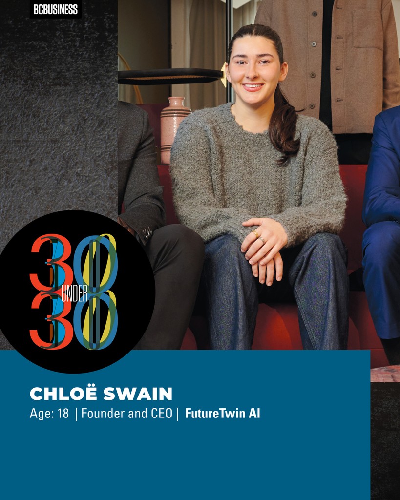 In 2021, Chloë Swain started working on an AI-driven career exploration app, FutureTwin AI, that helps people plan their future at any stage in life. 
Read more about our BCBusiness 30 Under 30 winner here: bcbusiness.ca/people/general…