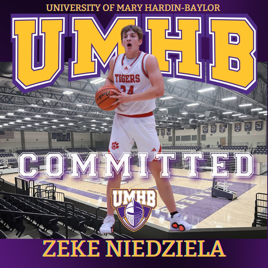 Zeke Niedziela (@zekeniedziela34) on Twitter photo Blessed to announce my commitment to the University of Mary Hardin Baylor. <a href="/udh_84/">Uriah hunter</a> <a href="/cru_basketball/">UMHB Basketball🏀</a> @CoachKyleHewitt <a href="/will_bryanttt/">Will</a> <a href="/GRTigerHoops/">Glen Rose Basketball</a> Blessed to announce my commitment to the University of Mary Hardin Baylor. <a href="/udh_84/">Uriah hunter</a> <a href="/cru_basketball/">UMHB Basketball🏀</a> @CoachKyleHewitt <a href="/will_bryanttt/">Will</a> <a href="/GRTigerHoops/">Glen Rose Basketball</a>