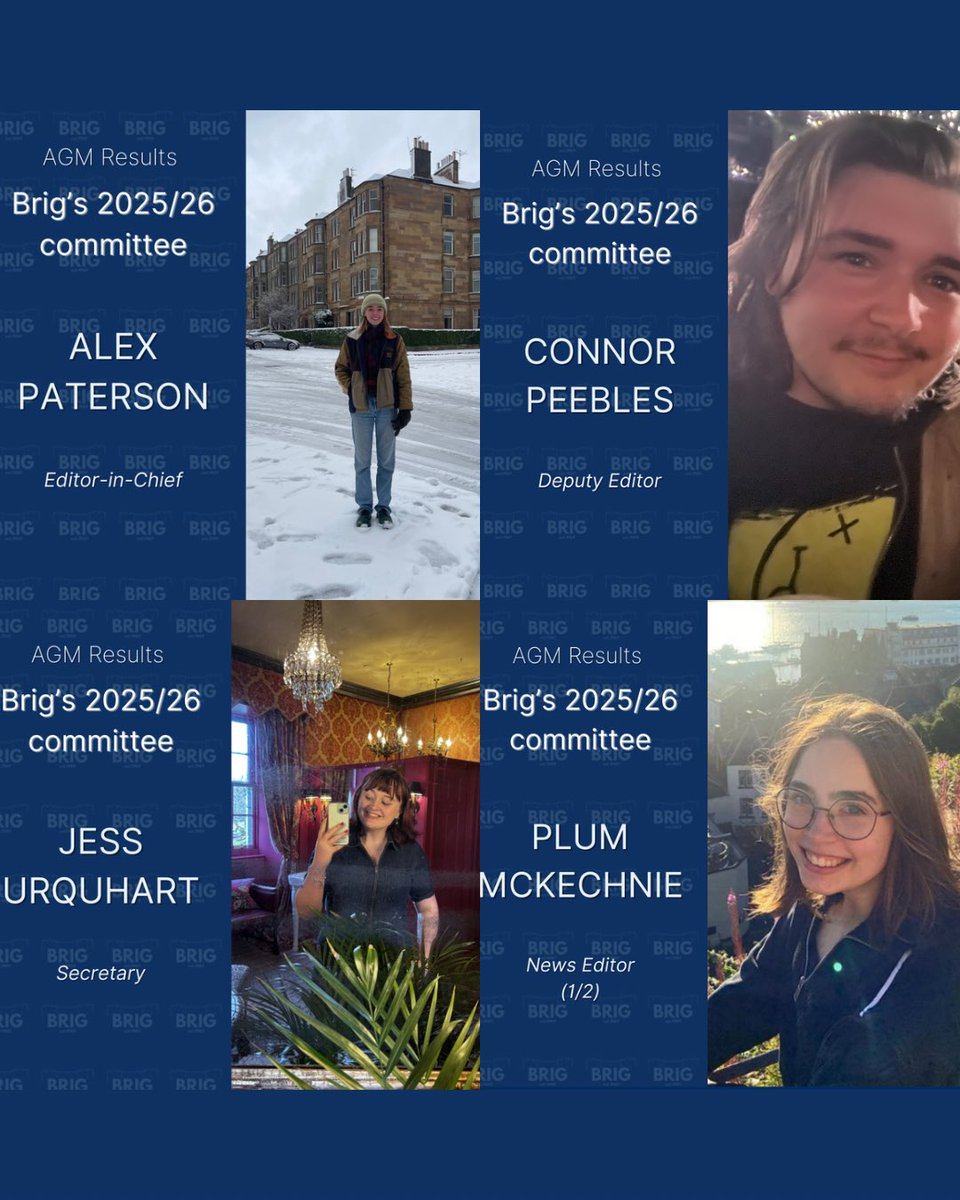 brignewspaper's tweet photo. Meet Brig’s 2025/2026 committee!

The team are so excited for June 1 to roll around so they can start their positions.

Before then, the current committee have lots planned for the remainder of the academic year. 

Exciting times coming at Brig- keep your eyes peeled! https://t.co/9waa3y2keP