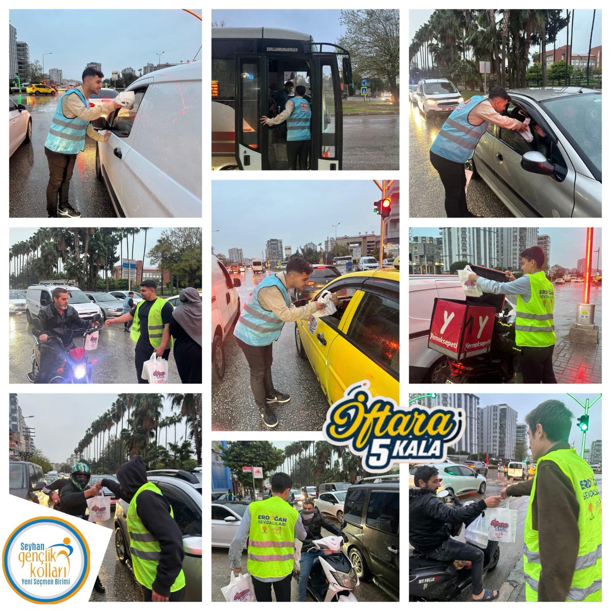 ⏰ 18:52 / Yağmur Çamur Demeden ⛈

Trafik mi var?
İftara evinize yetişemediniz mi?

Endişelenmeyin Seyhan Yeni Seçmen burada 😎
Bugün ve ramazan ayı boyunca iftara 5 kala ekiplerimiz sizin için sokaklarda 🙌🏼

#iftara5kala