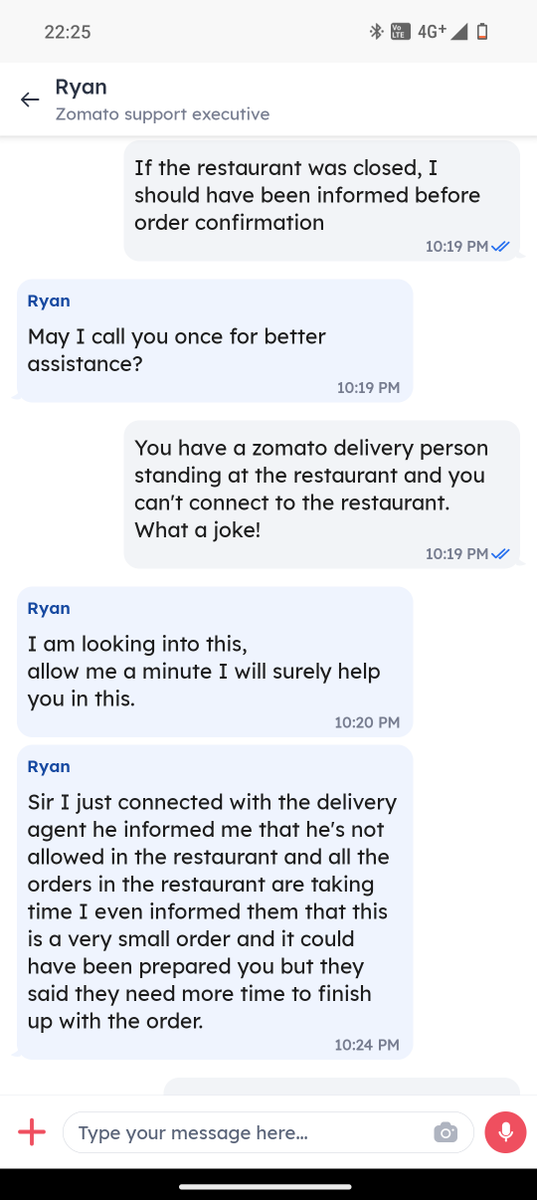 r11_ash's tweet photo. @zomato @zomatocare taking zero responsibility for makin customer wait for 2 hrs! Restaurant @todimillsocial very bad service. #zomato worst #food #delivery platform. Going Hungry tonite, thanks to #Zomato #dinner #Online #BadService #CustomerExperience #unicorn #startup https://t.co/d2n5BGrYme