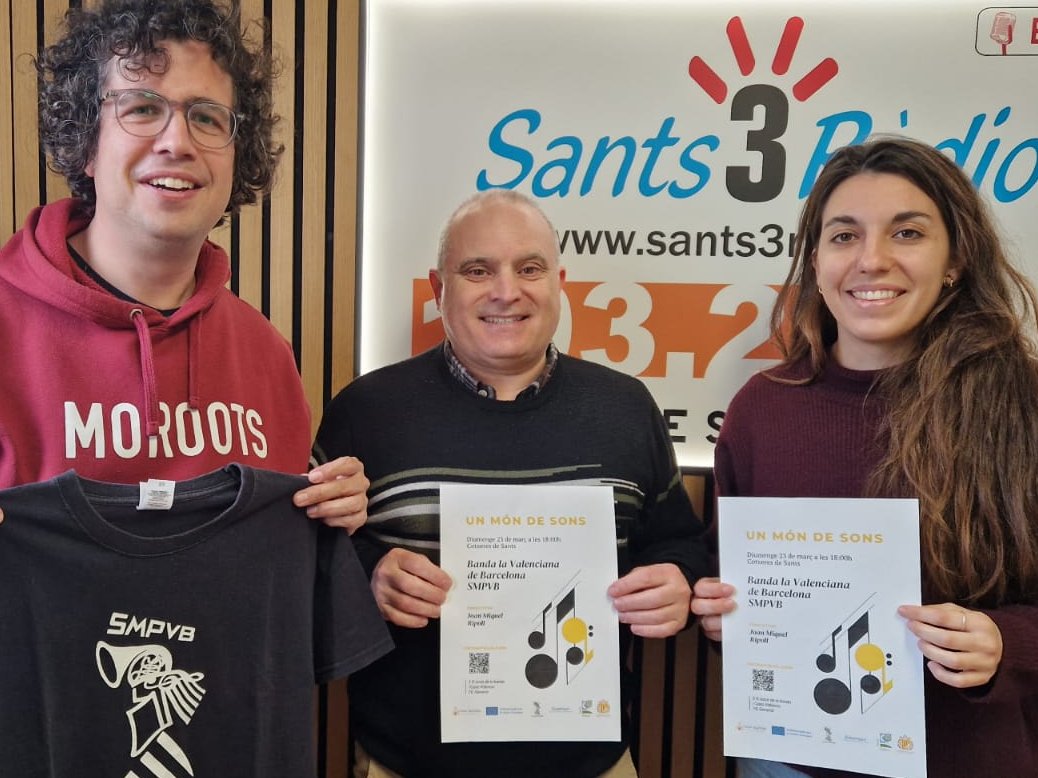 La banda La Valenciana portarà el concert "Un món de sons" a les Cotxeres de Sants aquest diumenge.🎶🎹
Al #SantsMontjuïcAlDia entrevistem al director i dos dels músics de la <a href="/banda_smpvb/">Banda La Valenciana</a>.

🎧Audio👉go.ivoox.com/rf/143367354
📰Notícia📸👉el3.cat/noticia/100524…