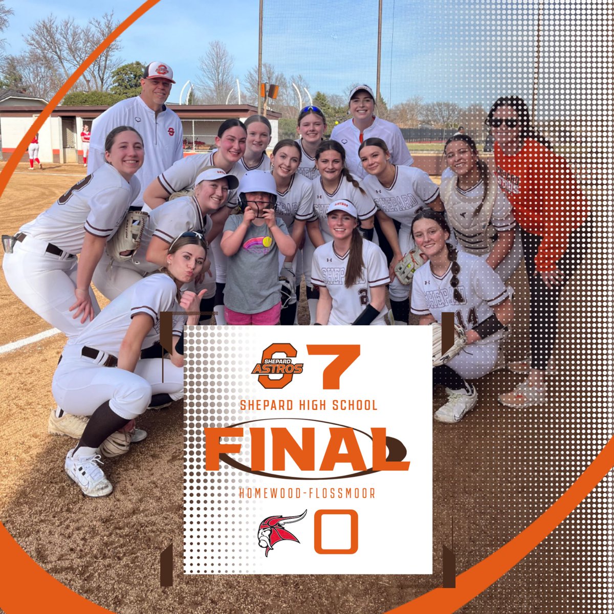 ShepardSoftball's tweet photo. Selvage throws perfect game! Statham-Ball 4-4, as Astros defeat HF 7-0.  Kailey Selvage strikes out 18.  Potenza collects 3 RBIs &amp; Sedlak adds 2 more. 

McDermott tallies first career win!! 

The Astros are on the road today vs.  Manteno! @ShepardAstros https://t.co/q3gasRt7me