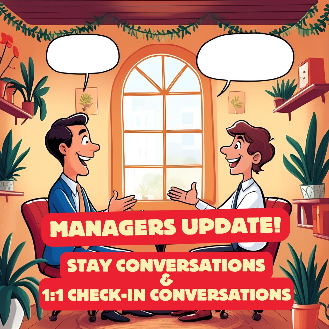 AskWorkforce's tweet image. Join tomorrow's Managers Update at 2:30pm on  Stay Conversations &amp;amp; 1:1 Check-ins!
Both are part of our Staff Survey Team Actions to support engagement &amp;amp; help us stay connected through regular communication, providing more opportunities to discuss feedback &amp;amp; support colleagues.
