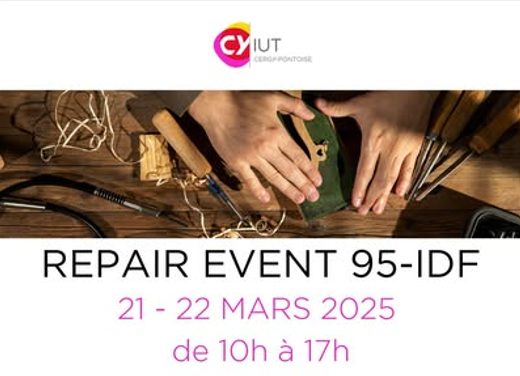 CergyPontoise95's tweet photo. 🛠️♻️Repair Event 95-IDF revient à #CergyPontoise !
🔧Un objet en panne ? Un vélo à réparer ? Venez les 21 et 22 mars à @UniversiteCergy pour faire réparer gratuitement vos objets du quotidien.
📌Réparation par 14 artisans + ateliers upcycling 🚲✨
Infos 👇
https://t.co/vAnnuR3mft https://t.co/L5ptZtiurX