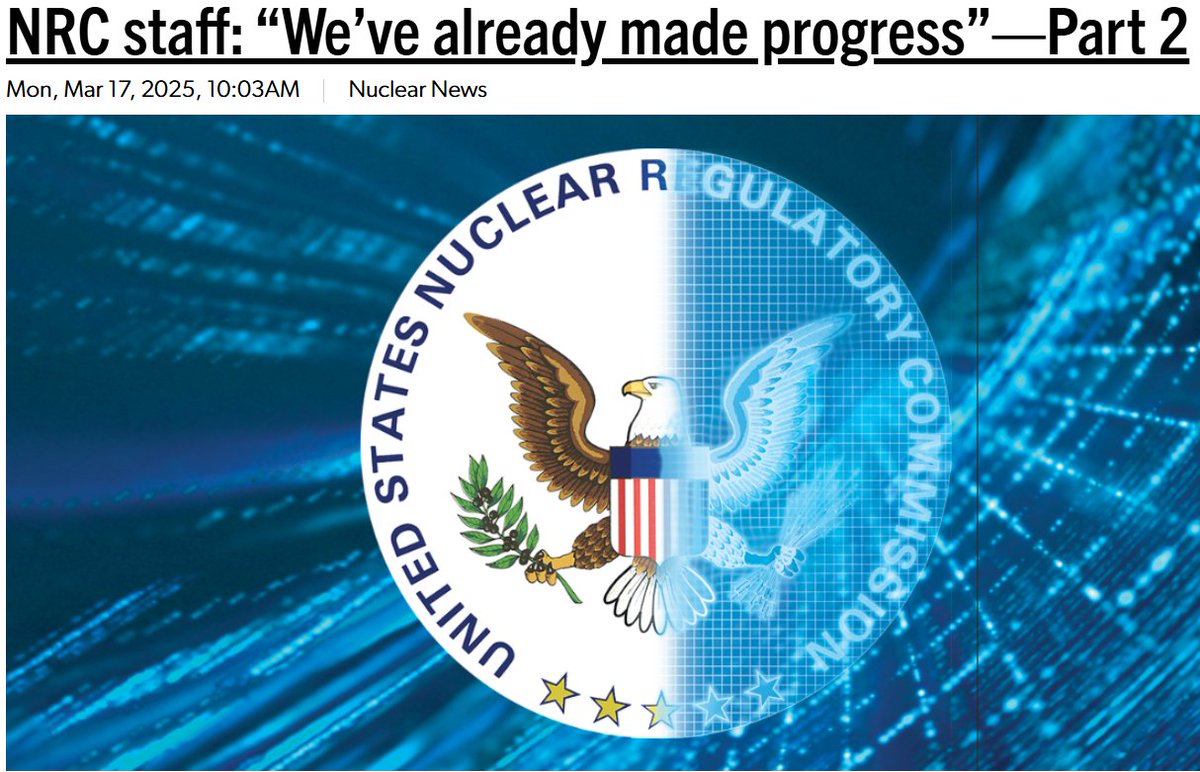 HopfJames's tweet image. In this article, NRC talks about the steps it has taken to comply with the ADVANCE Act, which calls for reducing the costs and time of the licensing project.  What caught my eye was a statement that 70% of reactor owners plan to apply for power uprates.  Article link in reply.…
