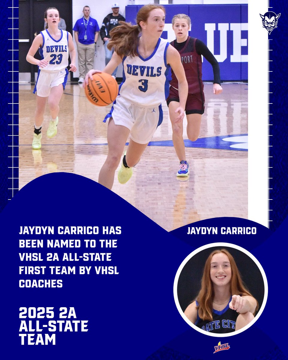 Gate City Athletics (@gchsdevils) on Twitter photo Congratulations to Jaydyn Carrico on being named to the <a href="/VHSL_/">VHSL Athletics</a> 2A All-State Basketball First Team. Congratulations to Jaydyn Carrico on being named to the <a href="/VHSL_/">VHSL Athletics</a> 2A All-State Basketball First Team.