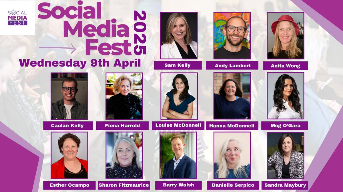 Social Media Fest (@socialmediaire) on Twitter photo Meet the speakers that will be taking to the stage at #SocialMediaFest in just 3 short weeks!
<a href="/Tweetinggoddess/">Samantha Kelly Media</a> <a href="/AndyRLambert/">Andy Lambert</a> <a href="/FionaHarrold/">Fiona Harrold</a> <a href="/SellonsocialM/">Louise McDonnell - SellOnSocial.Media</a> <a href="/hannalmcd/">Hanna L-McD</a> <a href="/MegCreative/">Meg O'Gara</a> <a href="/IPAGroupEn/">IPA Group</a> <a href="/HolisticSharon/">Sharon Fitzmaurice Holistic Wellness</a> <a href="/DiversityIre/">Focus On Diversity</a> <a href="/DanielleSerpico/">Danielle Serpico</a> <a href="/MayburyMarketi1/">Maybury Marketing</a>
socialmediafest.ie/buy-tickets/ Meet the speakers that will be taking to the stage at #SocialMediaFest in just 3 short weeks!
<a href="/Tweetinggoddess/">Samantha Kelly Media</a> <a href="/AndyRLambert/">Andy Lambert</a> <a href="/FionaHarrold/">Fiona Harrold</a> <a href="/SellonsocialM/">Louise McDonnell - SellOnSocial.Media</a> <a href="/hannalmcd/">Hanna L-McD</a> <a href="/MegCreative/">Meg O'Gara</a> <a href="/IPAGroupEn/">IPA Group</a> <a href="/HolisticSharon/">Sharon Fitzmaurice Holistic Wellness</a> <a href="/DiversityIre/">Focus On Diversity</a> <a href="/DanielleSerpico/">Danielle Serpico</a> <a href="/MayburyMarketi1/">Maybury Marketing</a>
socialmediafest.ie/buy-tickets/