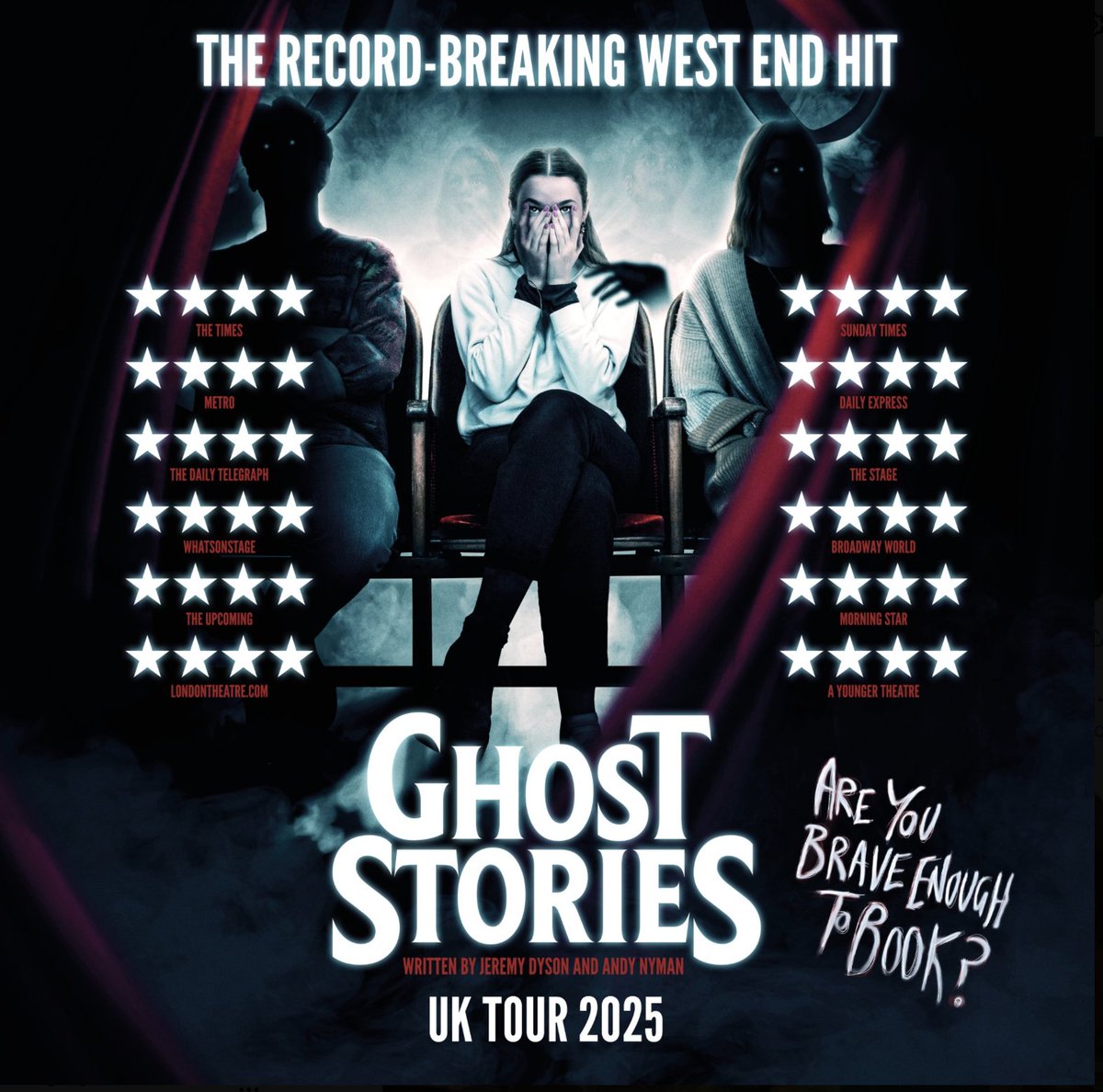 GHOST STORIES is returning to the West End for a run at the Peacock Theatre from 30th September - 8th November! It's a 6 week run for the Halloween season. What a scream...Tickets go on sale on Monday ghoststoriesplay.com