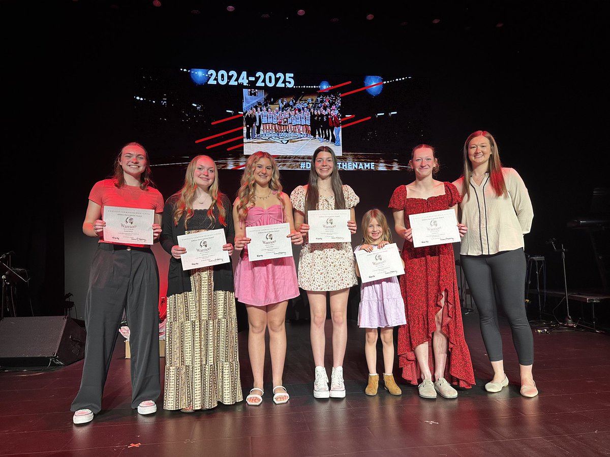 dchswarriorsgbb's tweet photo. End of season banquet was a success!
We ended the year 20-6, undefeated Conference champs, and Sectional champs! 🏆
Congratulations to our award winners!
@AP_Creviston - JV MVP
@AllieGunter30 - Mental Attitude
@emma_ancelet - MVP
@addisonndaviss - Warrior Award
#DEFENDtheNAME https://t.co/vf4w9VDK09